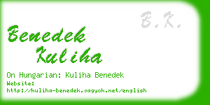 benedek kuliha business card